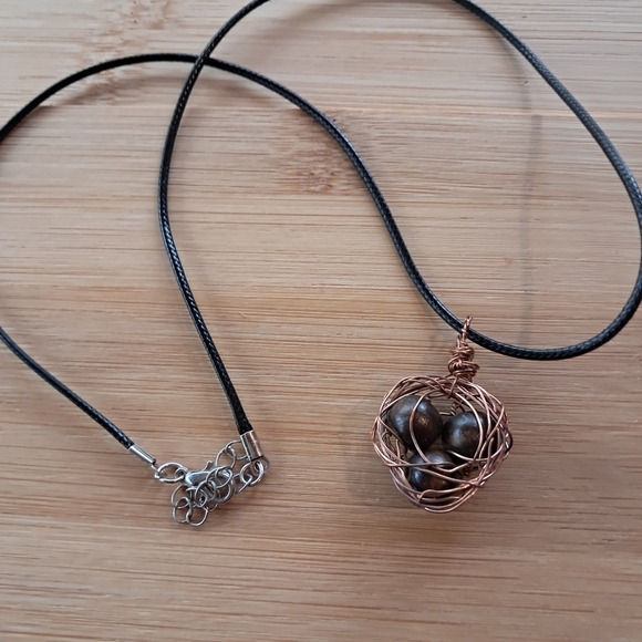 Artisan Copper Wire-Wrapped Necklace - Picture 1 of 4